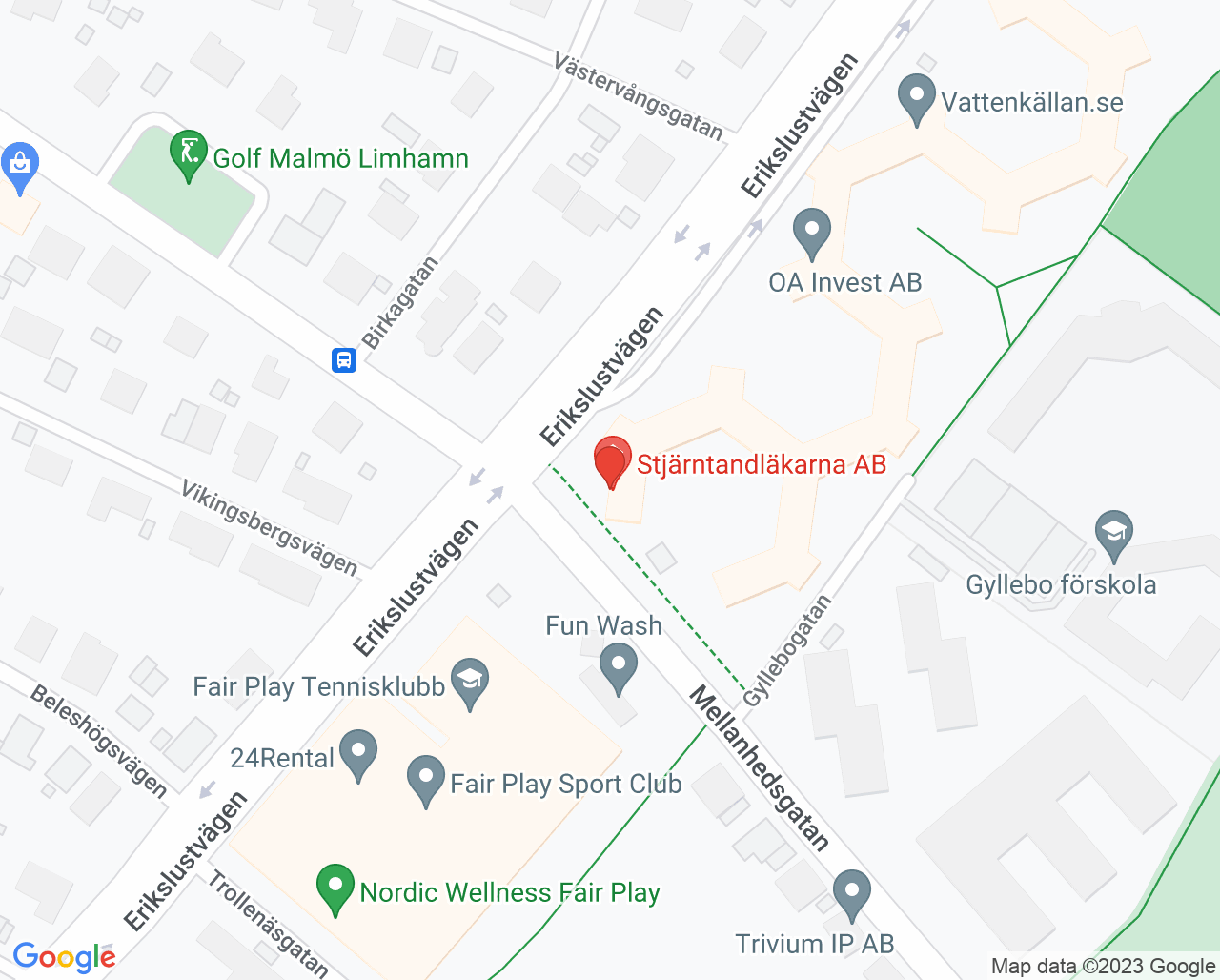 Karta till Laya Estetisk Tandvård AB, Malmö