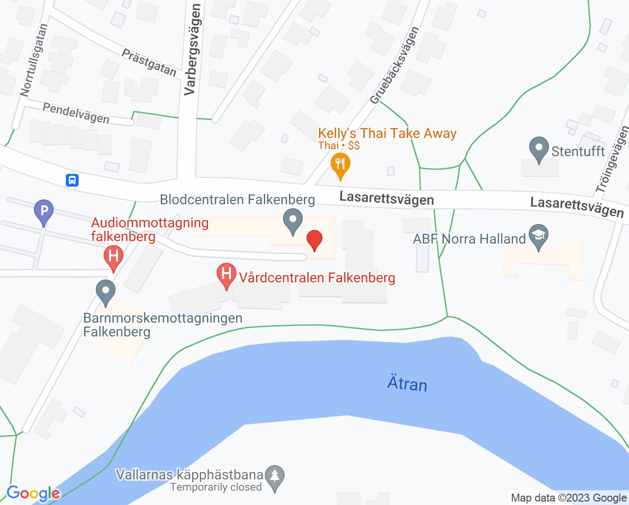 Karta till Röntgenmottagningen Falkenberg