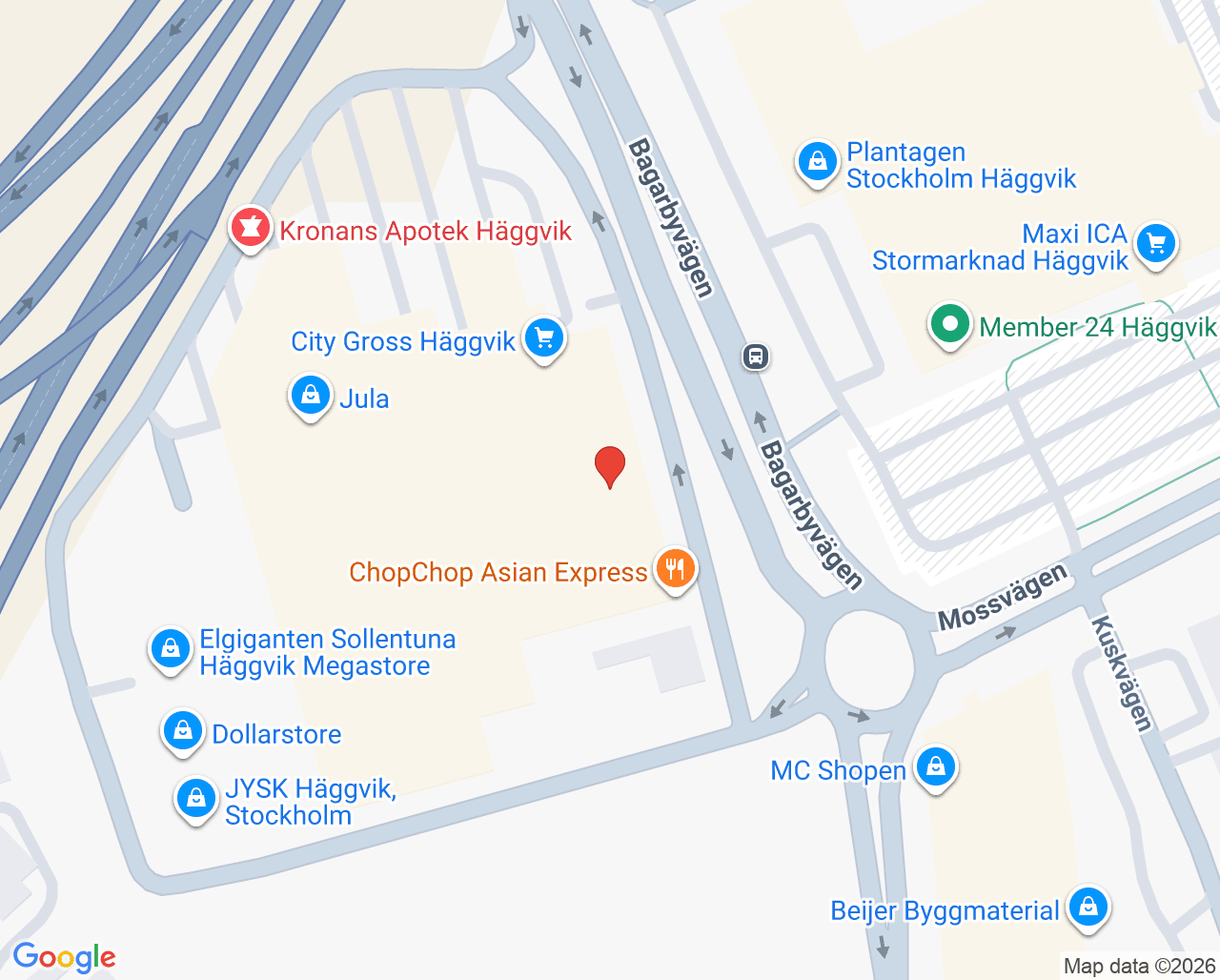 Karta till Attundahälsan Familjeläkare, Sollentuna