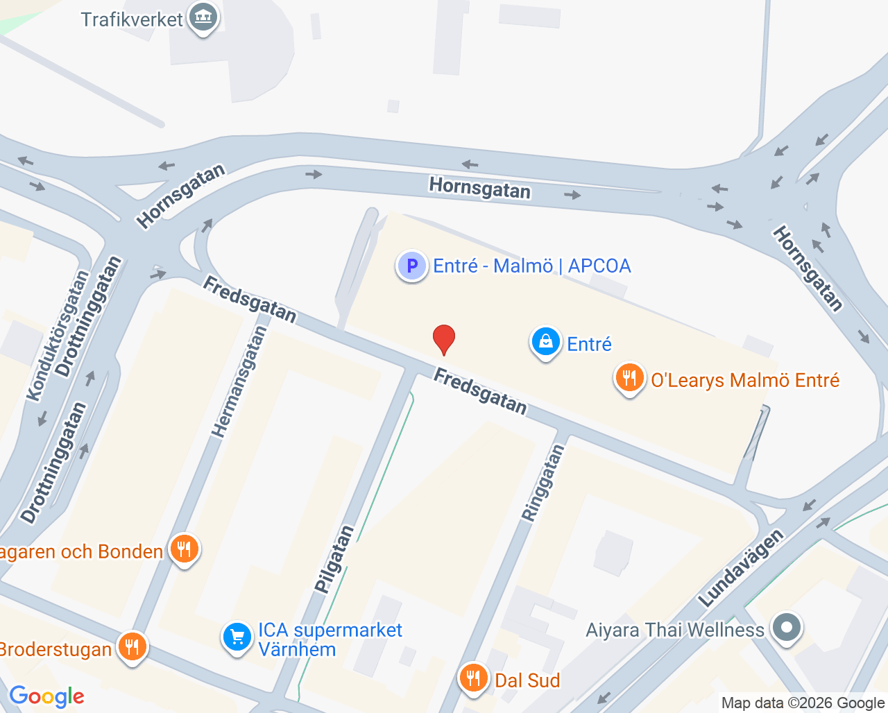 Karta till Physioline Idrottsskadeklinik Alexander Musi Wennergren, Malmö
