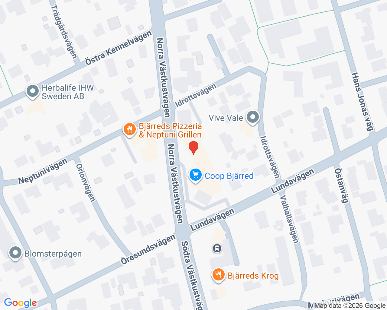 Karta till HMC Vårdcentral i Bjärred