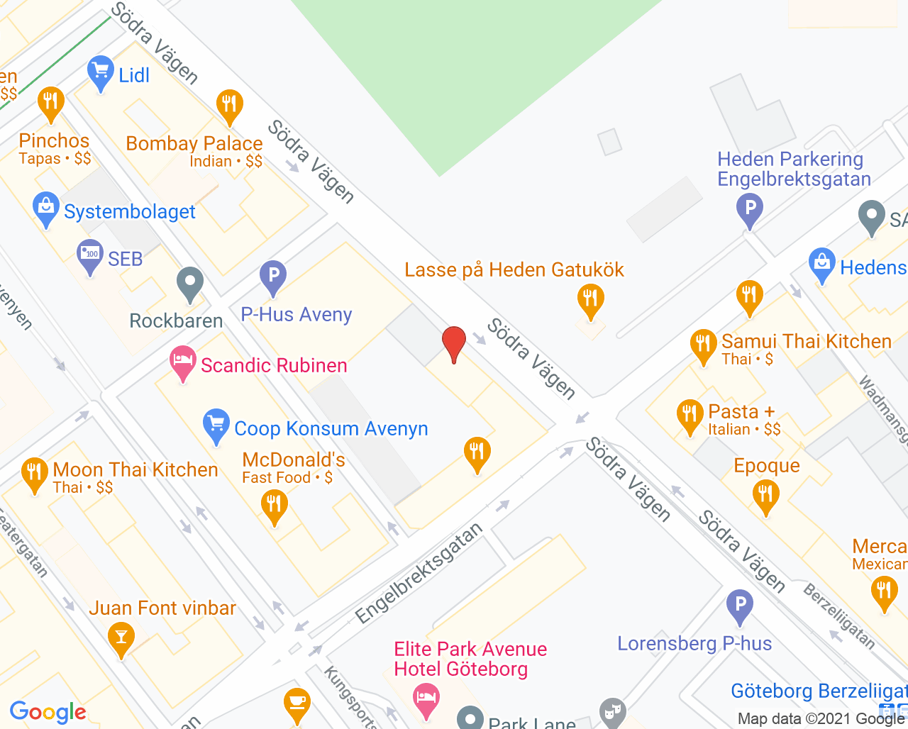 Karta till Läkarhuset Fysioterapi och Sjukgymnastik, Göteborg