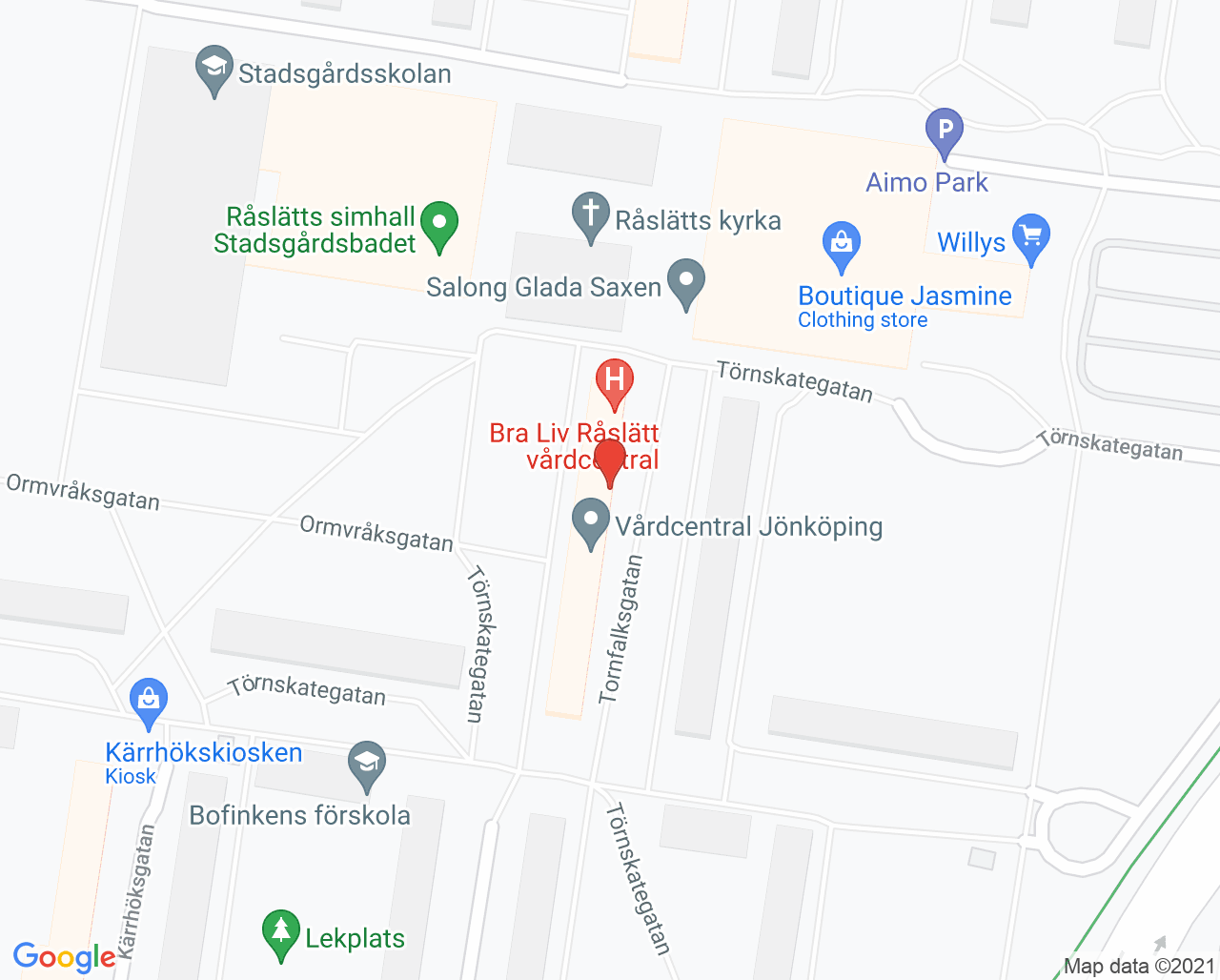 Karta till Barnhälsovården Råslätt