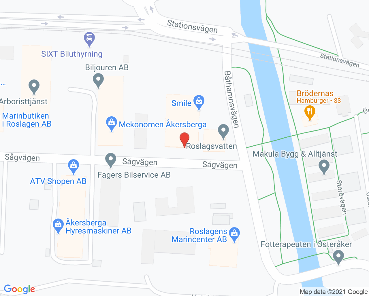 Karta till Stockholm Norr Fysio och Gym - Lena Blomstedt, Österåker