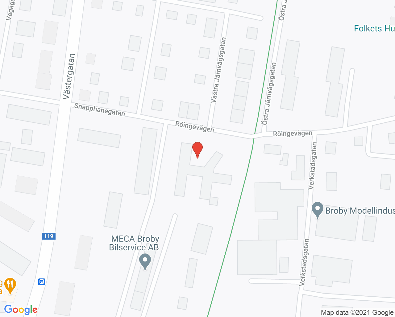 Karta till Capio Barnavårdscentral Broby