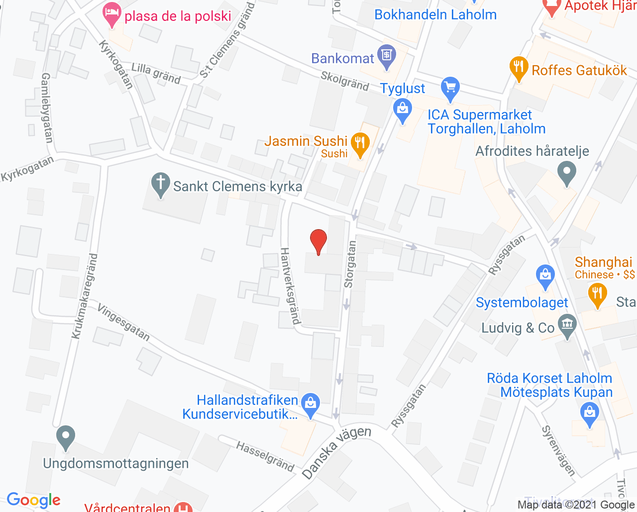 Karta till Folktandvården Laholm