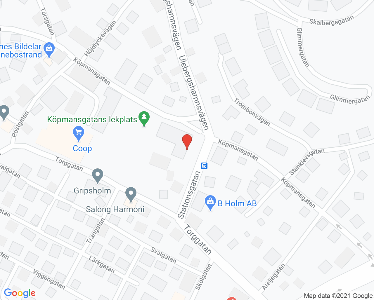 Karta till Tandvården Sjöborren, Hunnebostrand