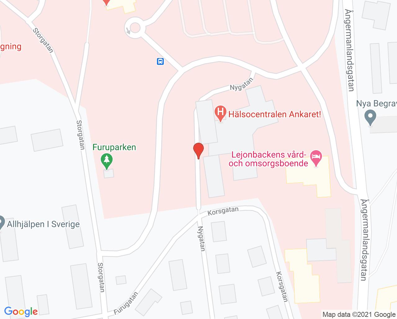 Karta till Synrehabilitering Örnsköldsvik