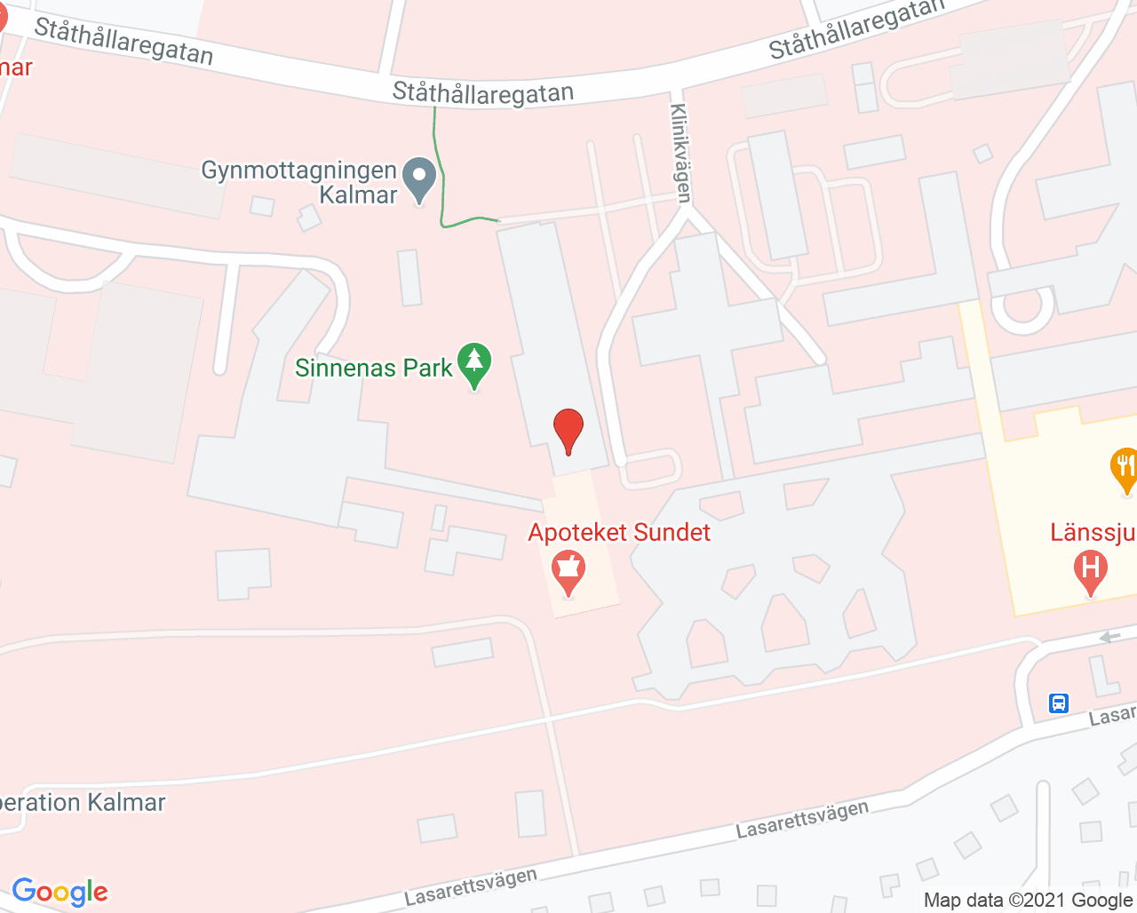 Karta till Geriatriska kliniken avdelning 32A Kalmar