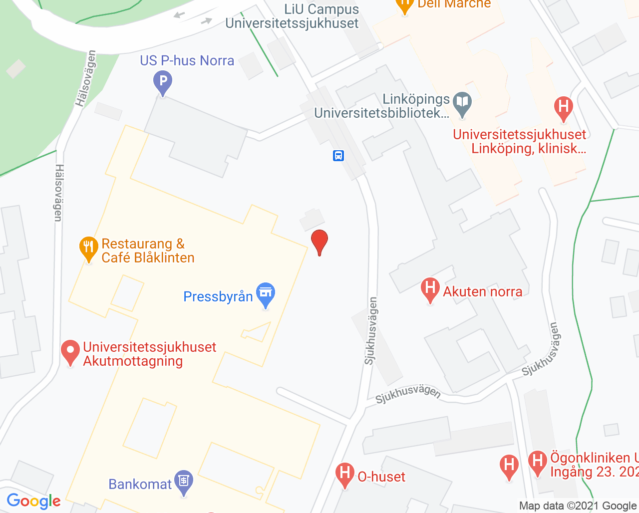 Karta till Jourcentralen Linköping