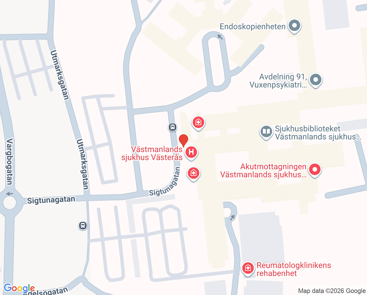 Karta till Kirurgisk observationsplats, Västerås