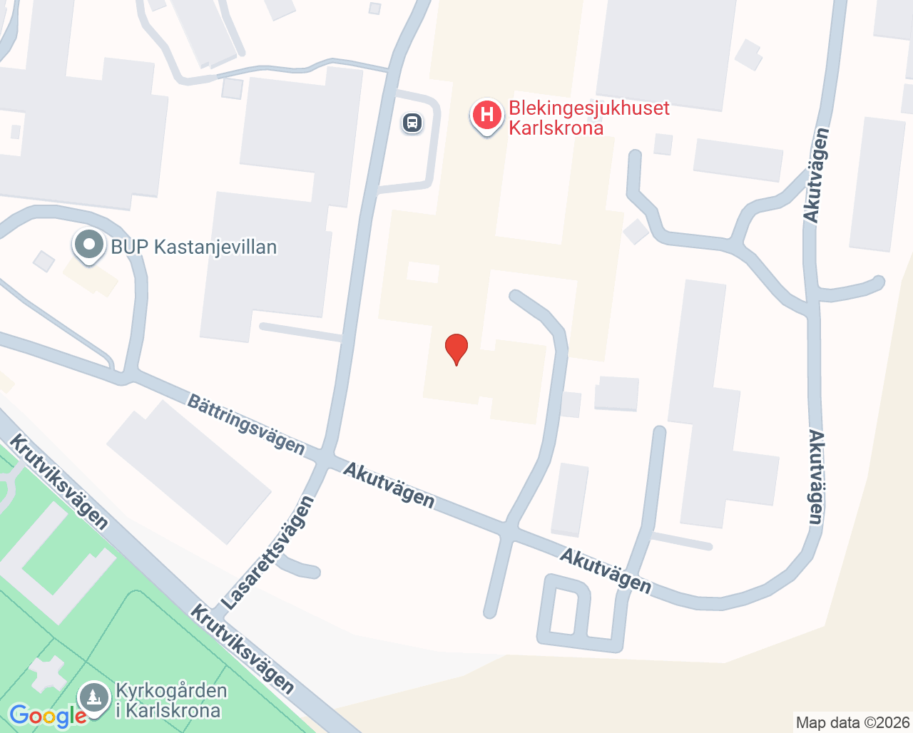 Karta till Antikoagulationsmottagning Karlskrona
