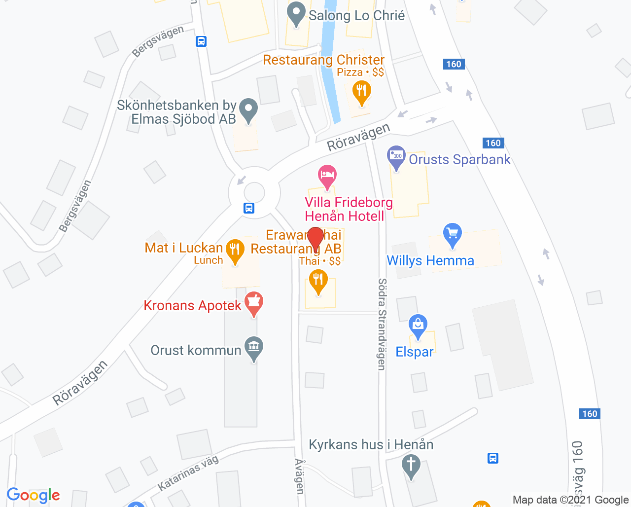 Karta till Orust Rehab och friskvårdcentrum, Henån