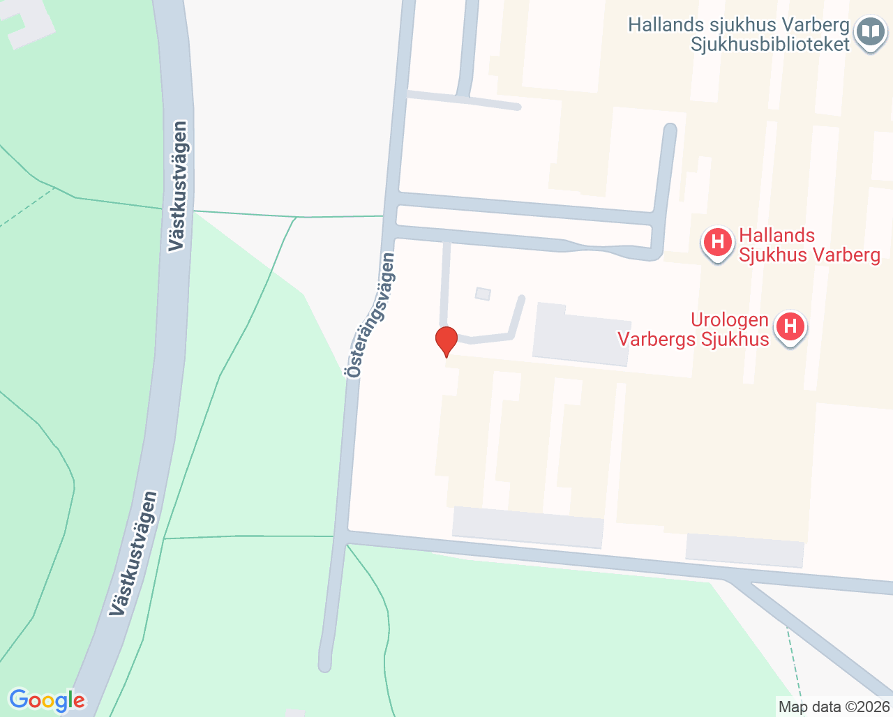 Karta till Avdelning 22 Psykiatri Varberg