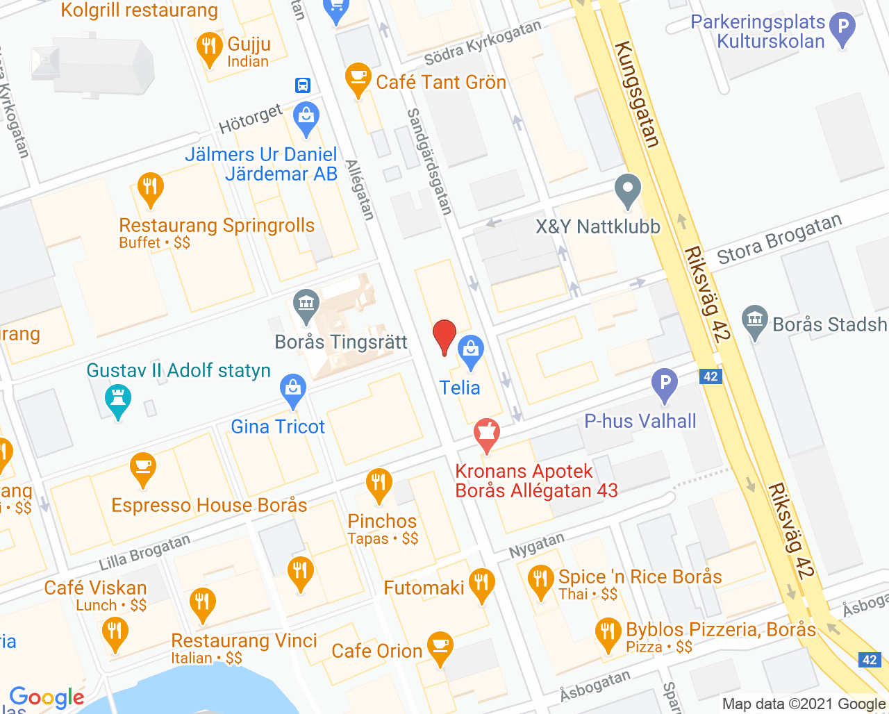 Karta till Sleipnertandvården, Borås