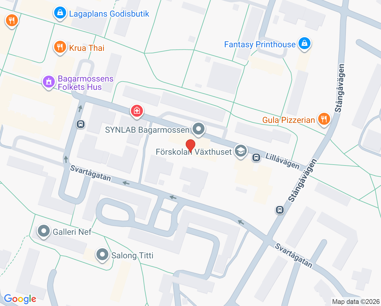 Karta till Vital Bagarmossen