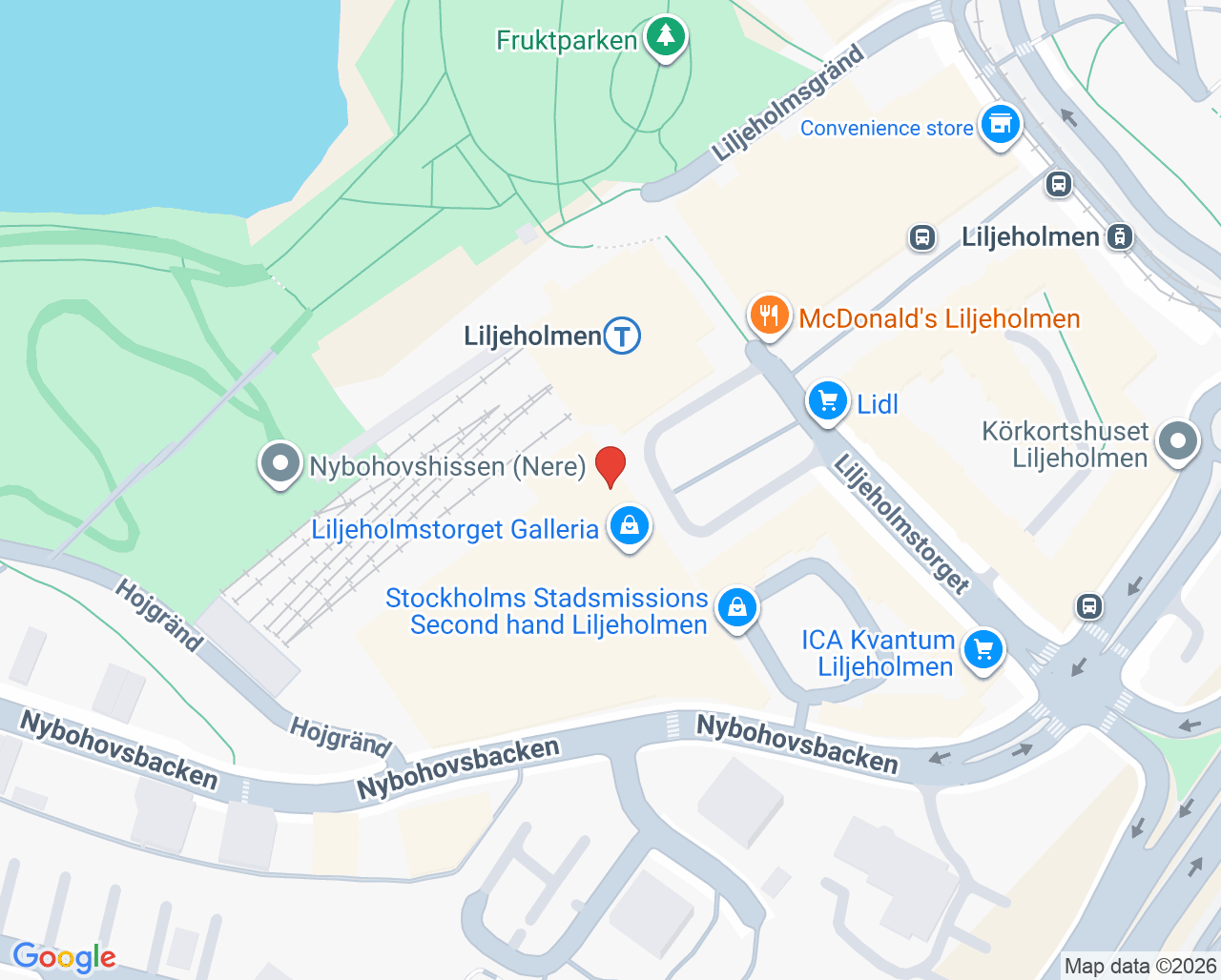 Karta till Specialistmottagning barn och unga Liljeholmen, Karolinska Universitetssjukhuset