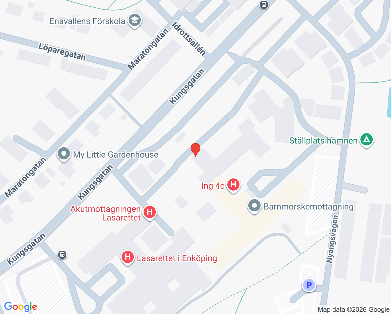Karta till Barnavårdscentral Enköpings husläkarcentrum, Enköping