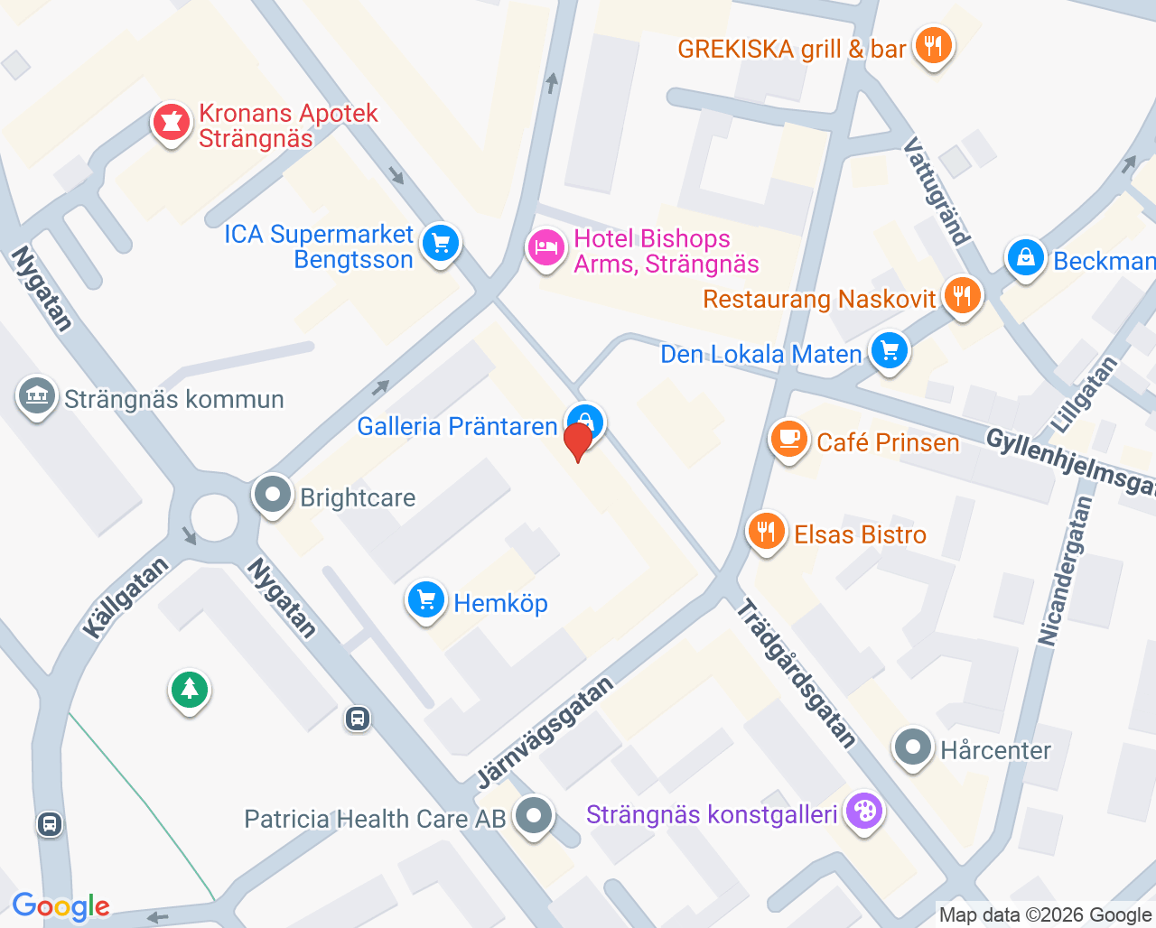 Karta till Distriktstandvården Strängnäs