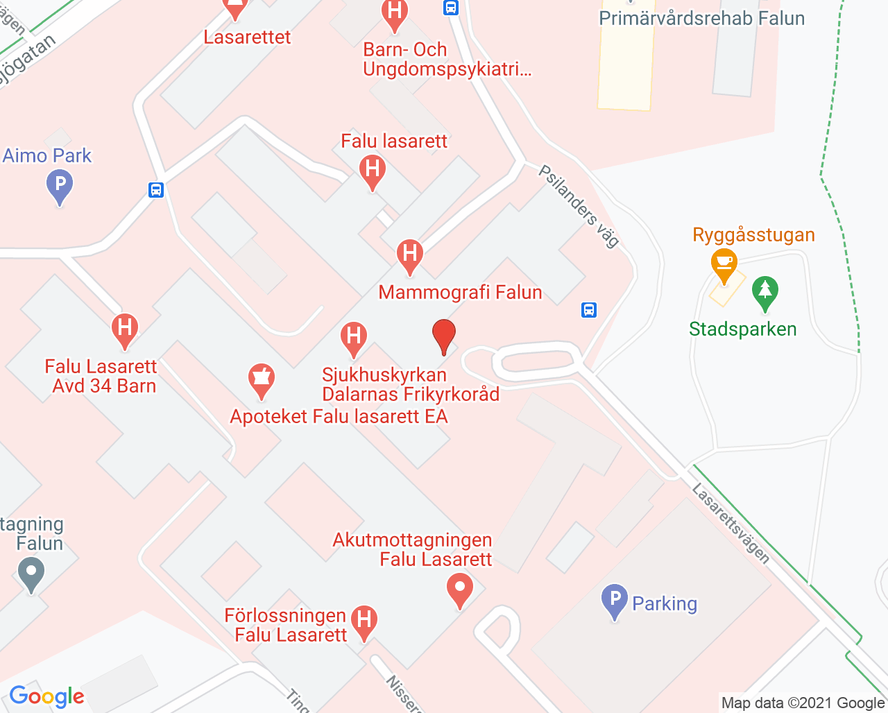 Karta till Hörcentral Falun