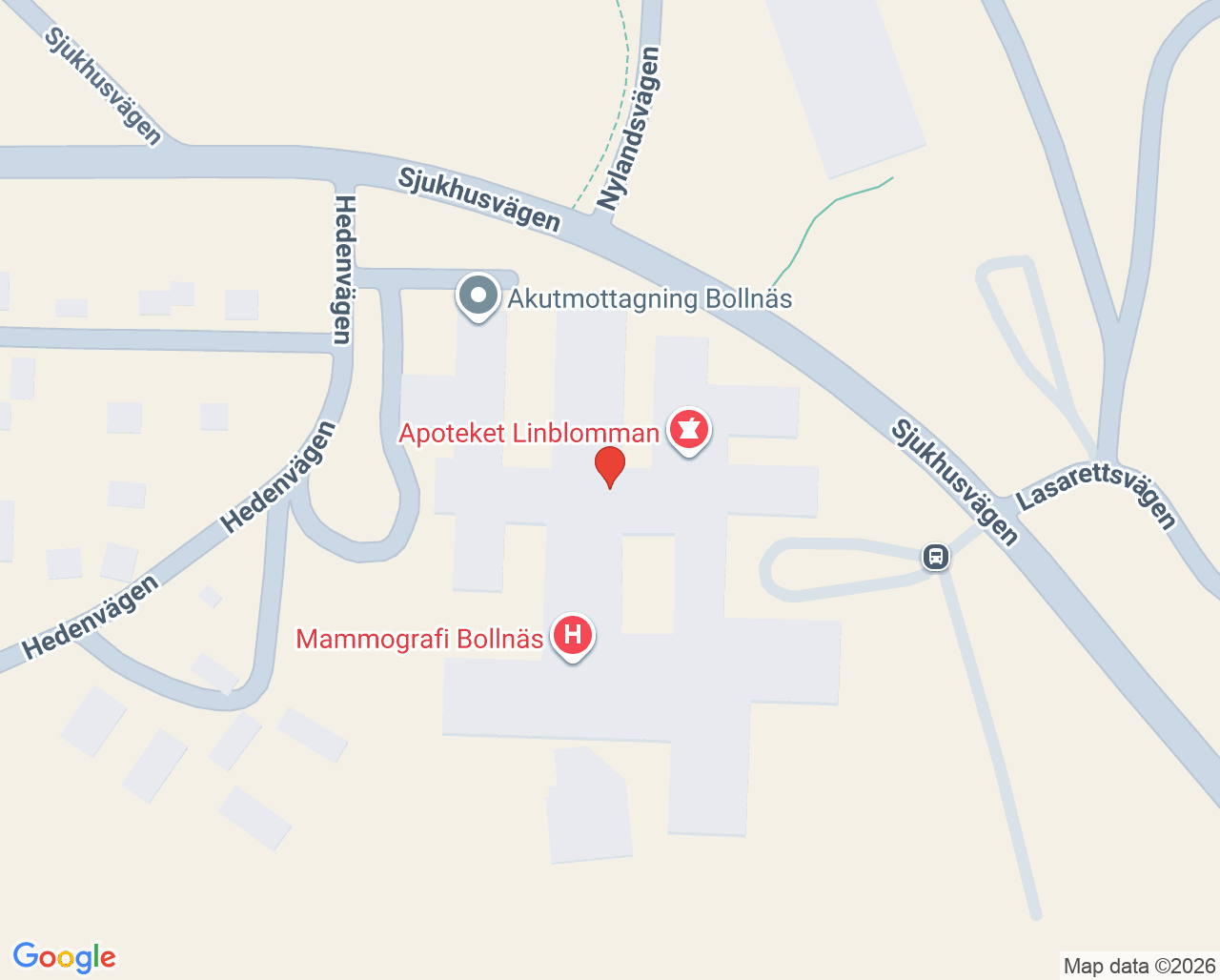 Karta till Hörcentral Bollnäs