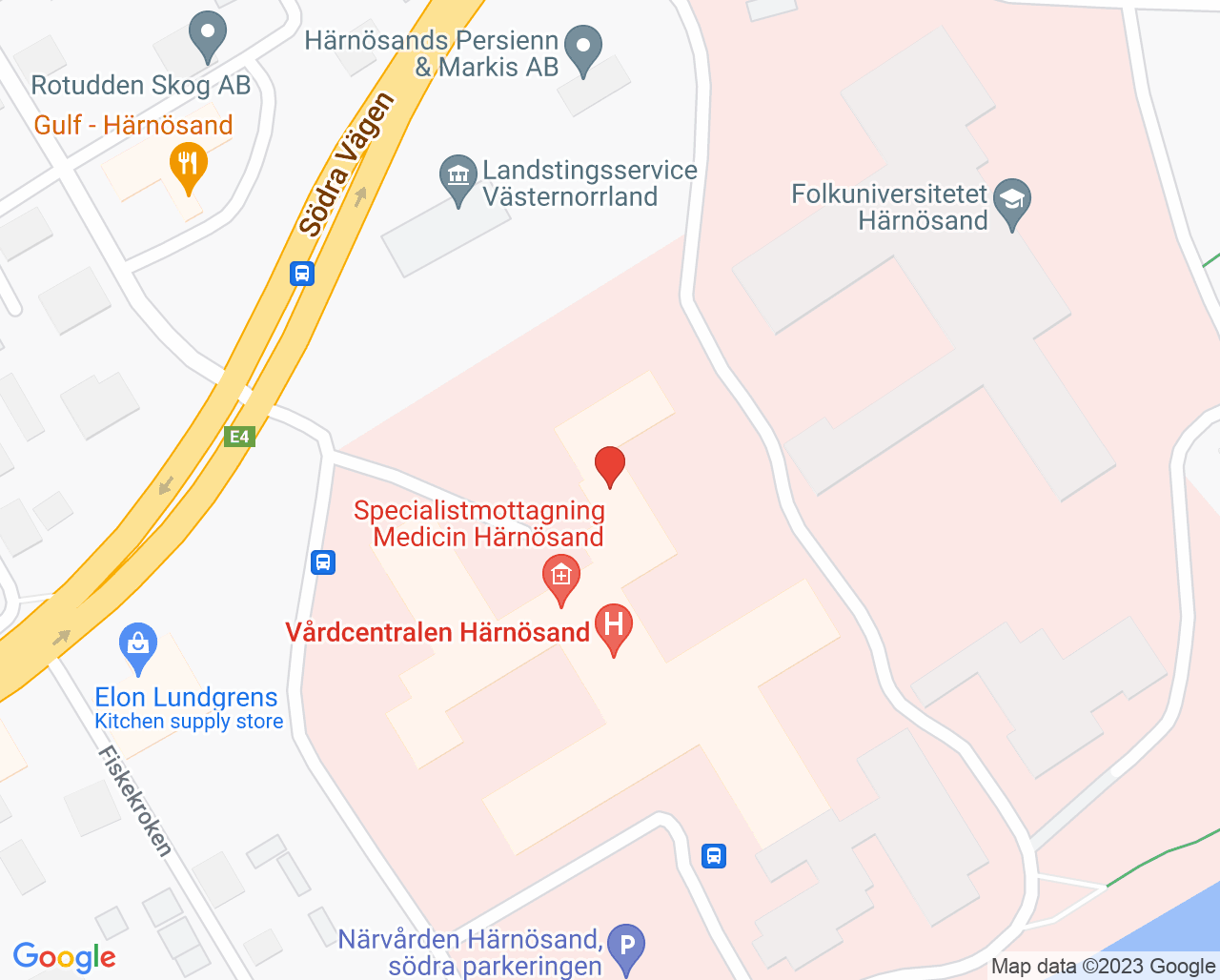 Karta till Hörselrehabiliteringsmottagning