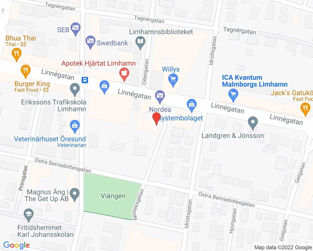 Karta till Vårdcentralen Limhamnsläkarna, Limhamn