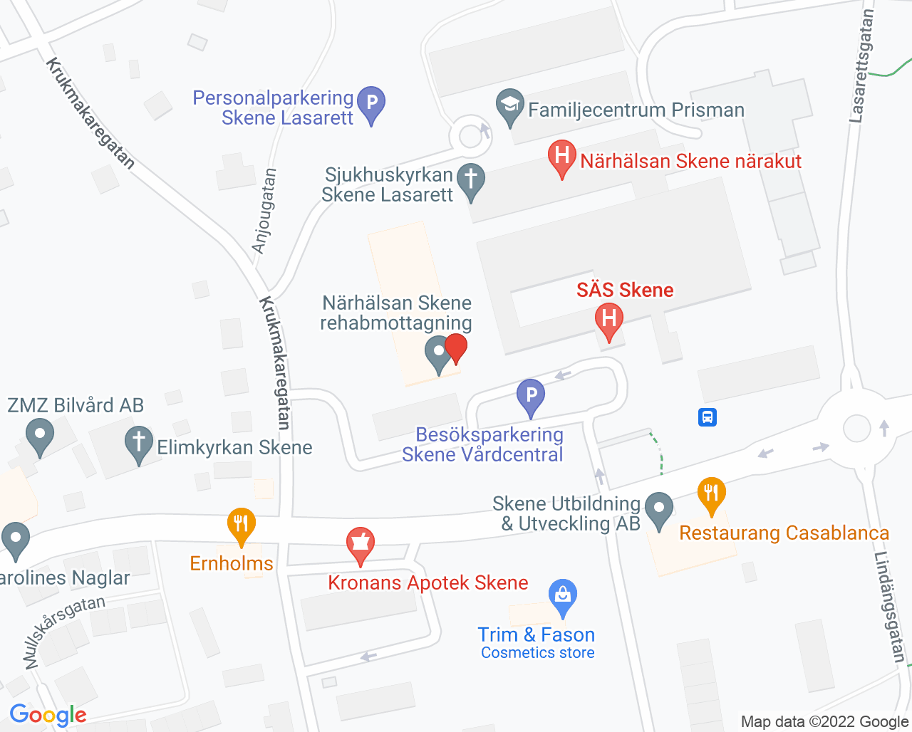 Karta till Folktandvården Skene, Skene