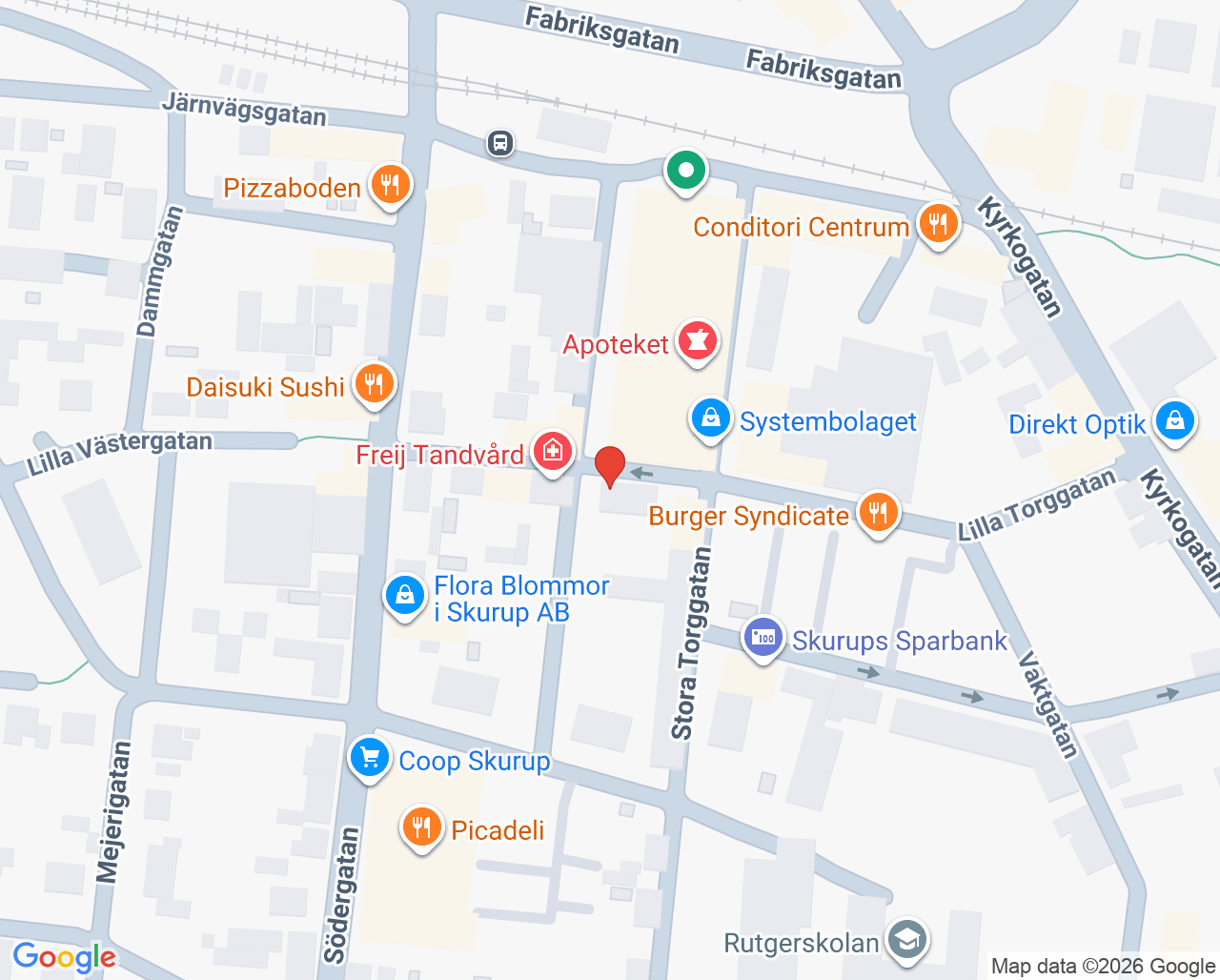 Karta till Audionommottagning Audiomera Skurup