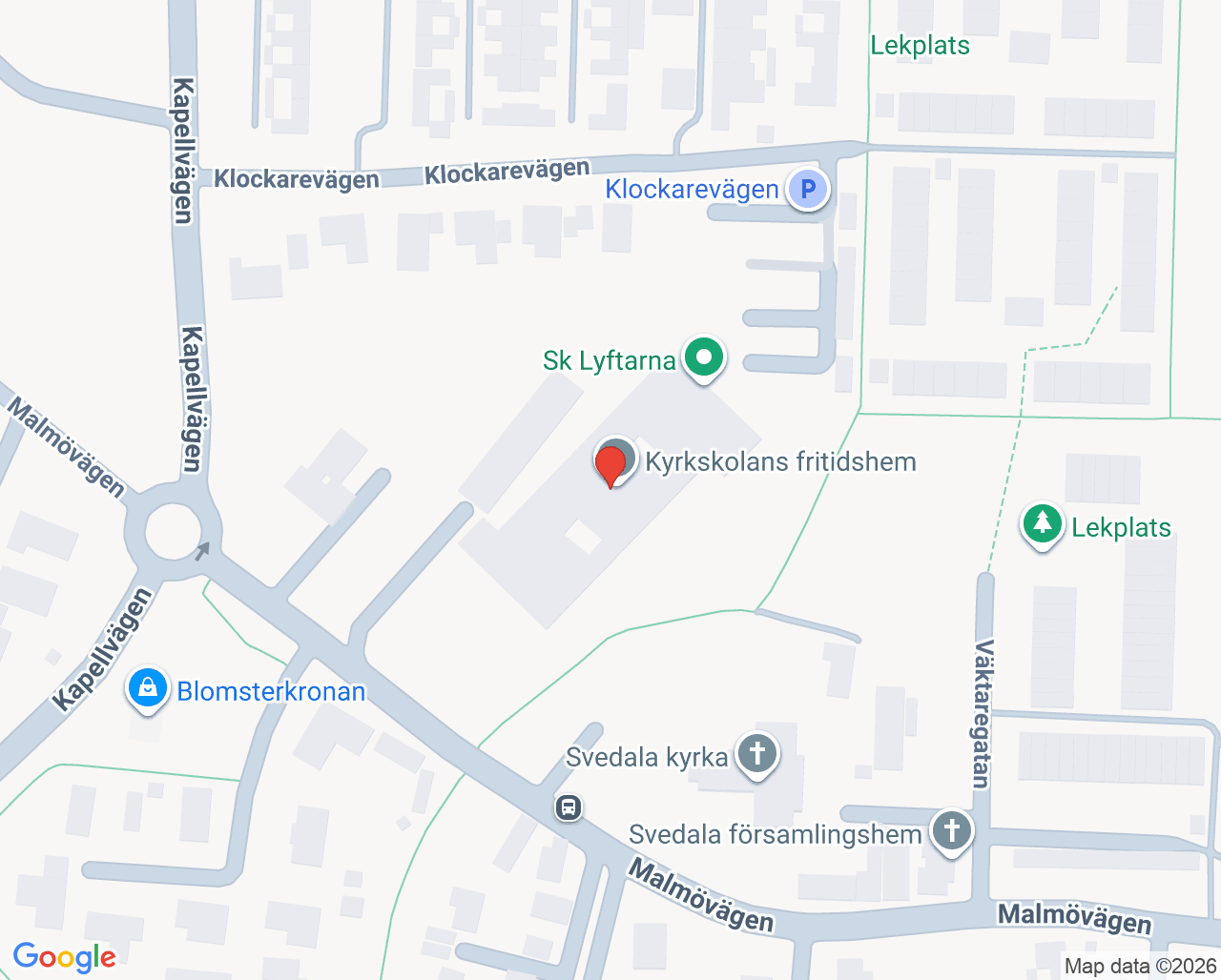 Karta till Kyrkskolan, Svedala