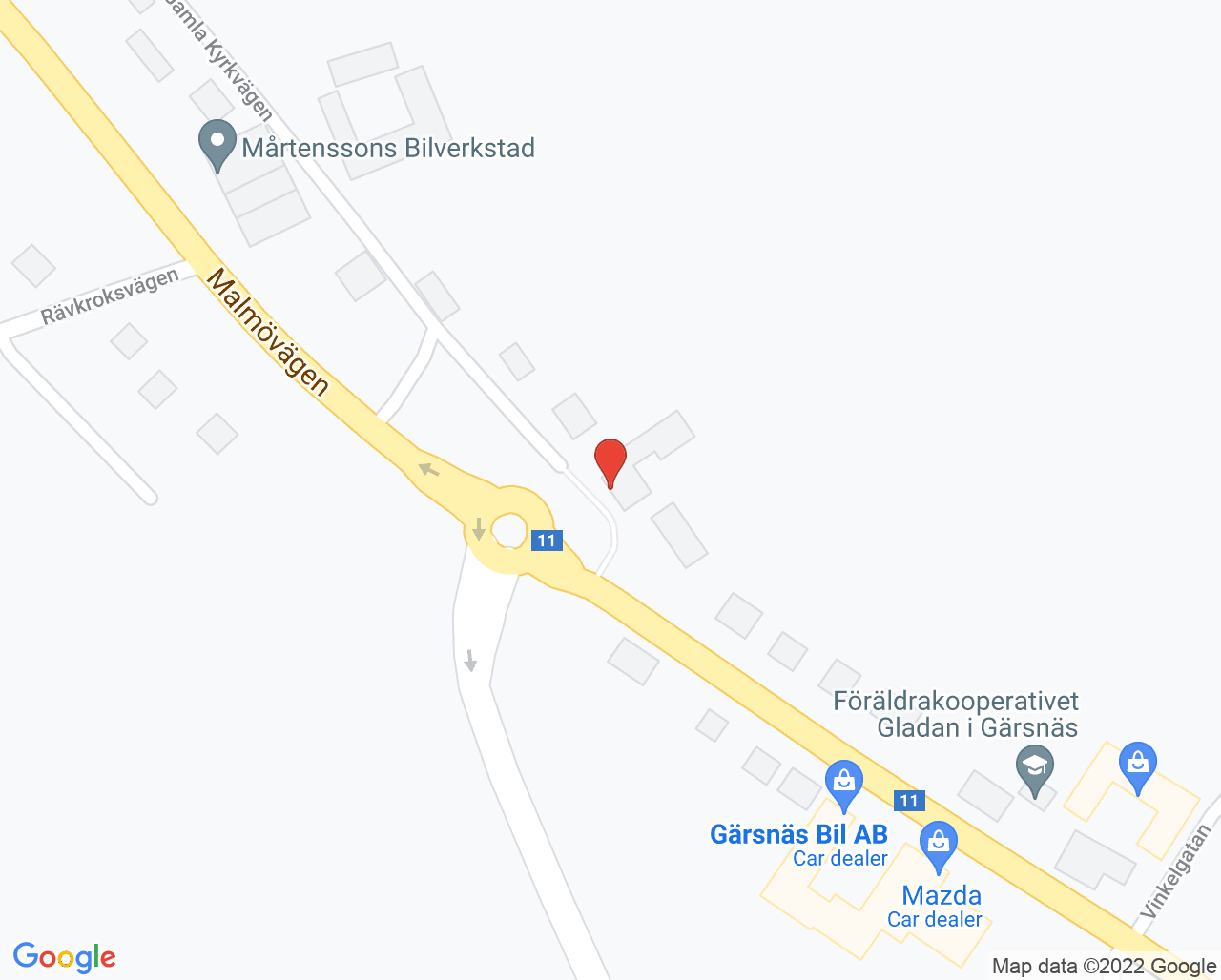 Karta till Capio Vårdcentral Gärsnäs