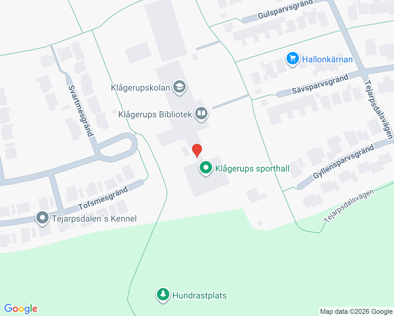 Karta till Klågerupskolan, Klågerup