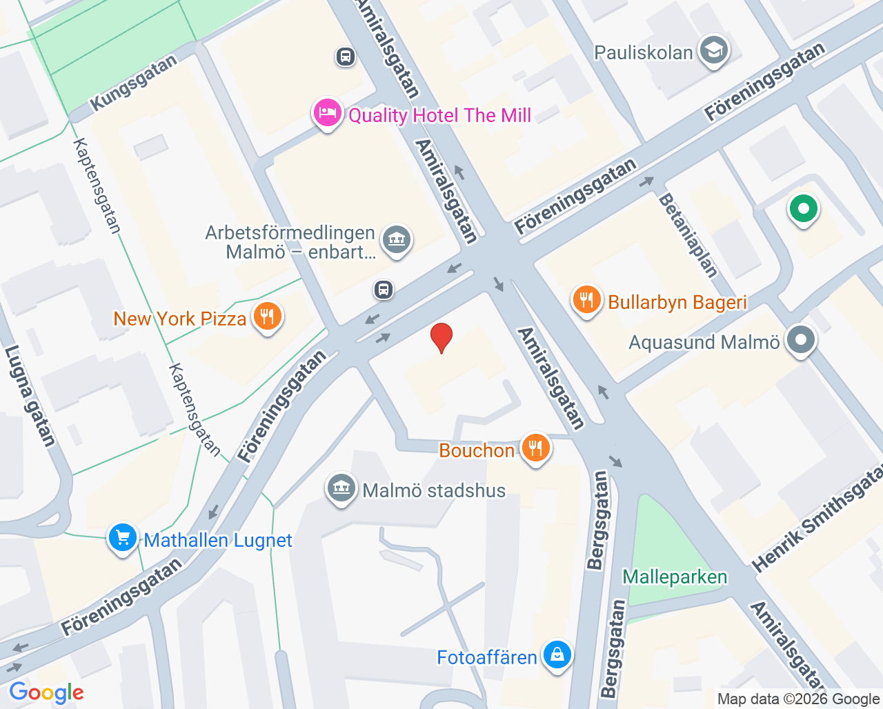 Karta till Psykoterapimottagning Sofias Malmö