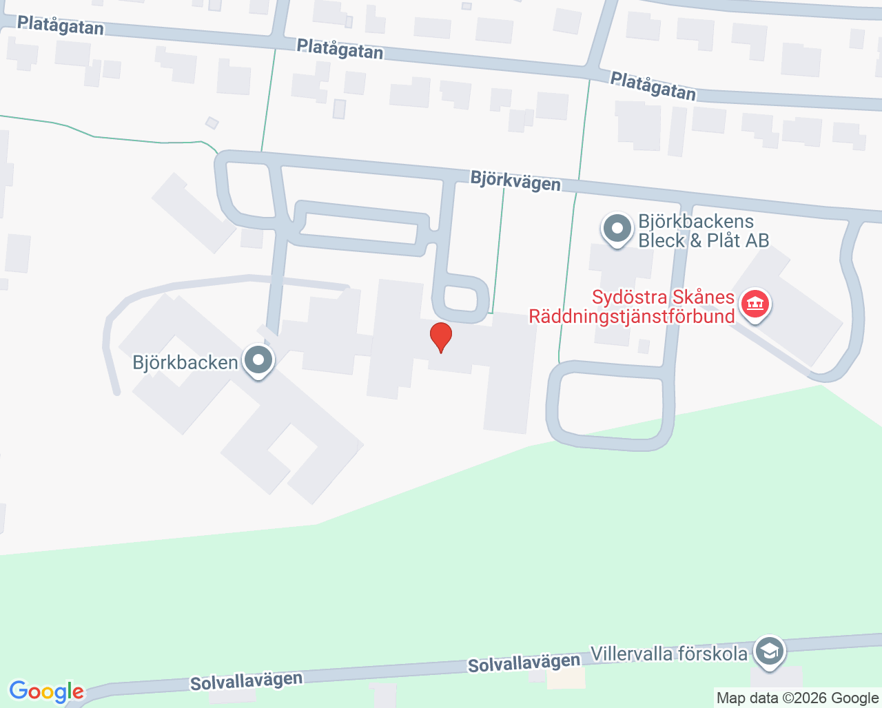 Karta till Barnavårdscentralen Sjöbo
