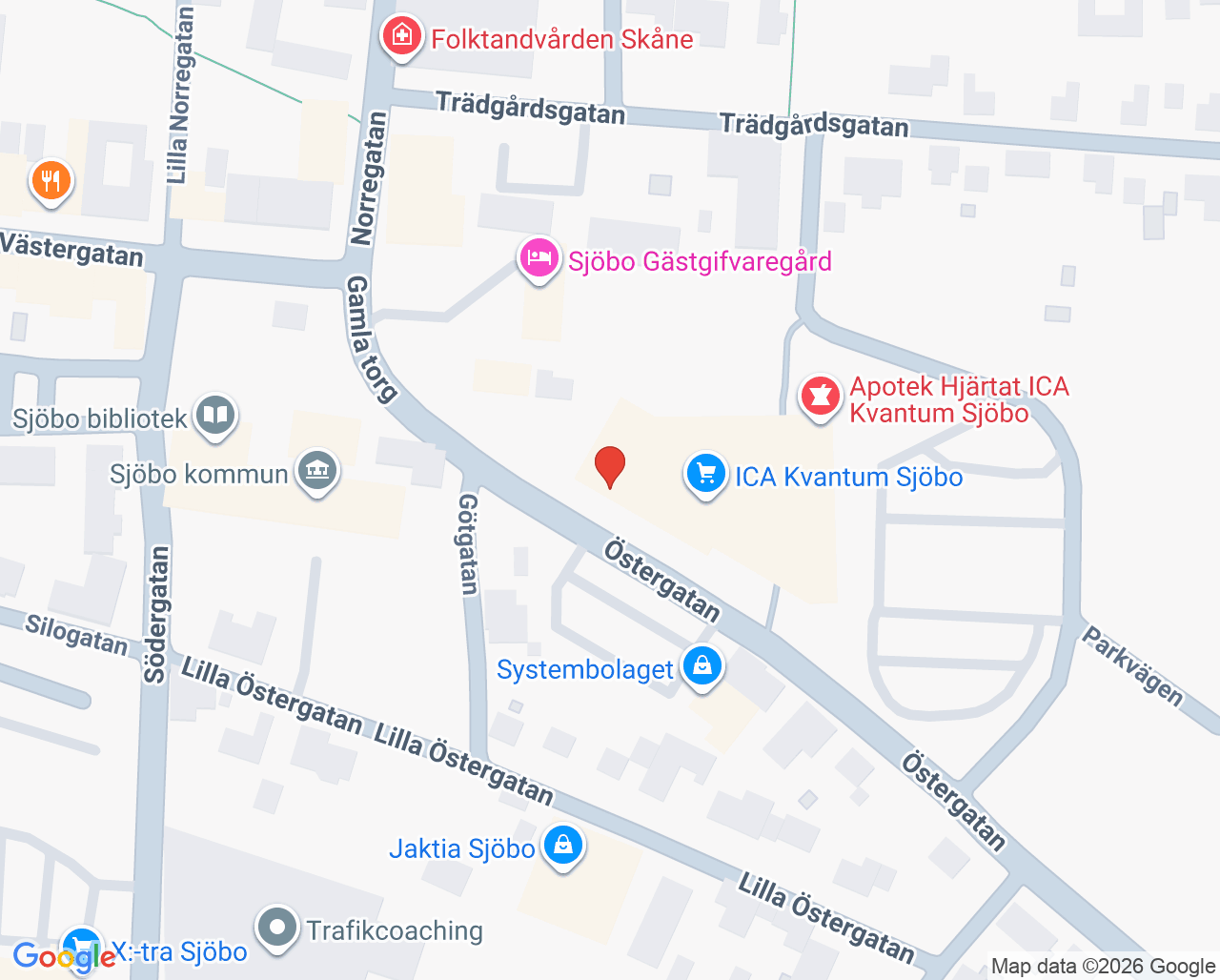 Karta till Blodbussen Sjöbo