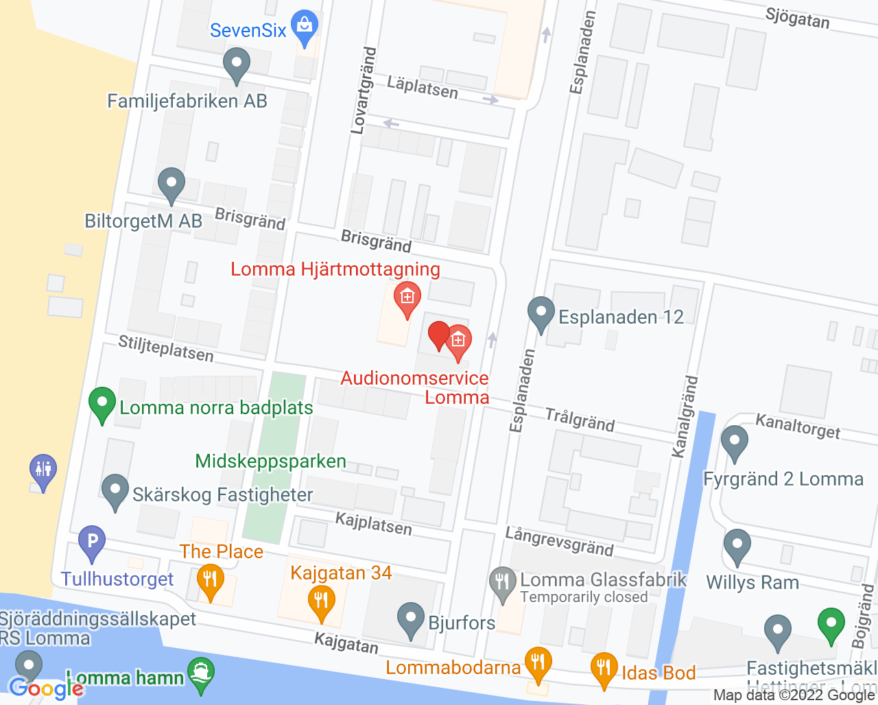 Karta till Audionomservice Lomma