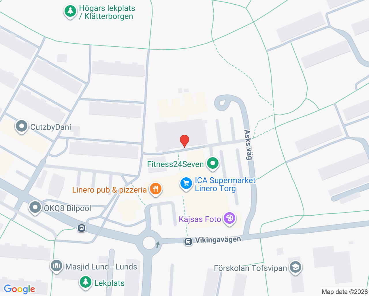 Karta till Barnavårdscentralen Linero