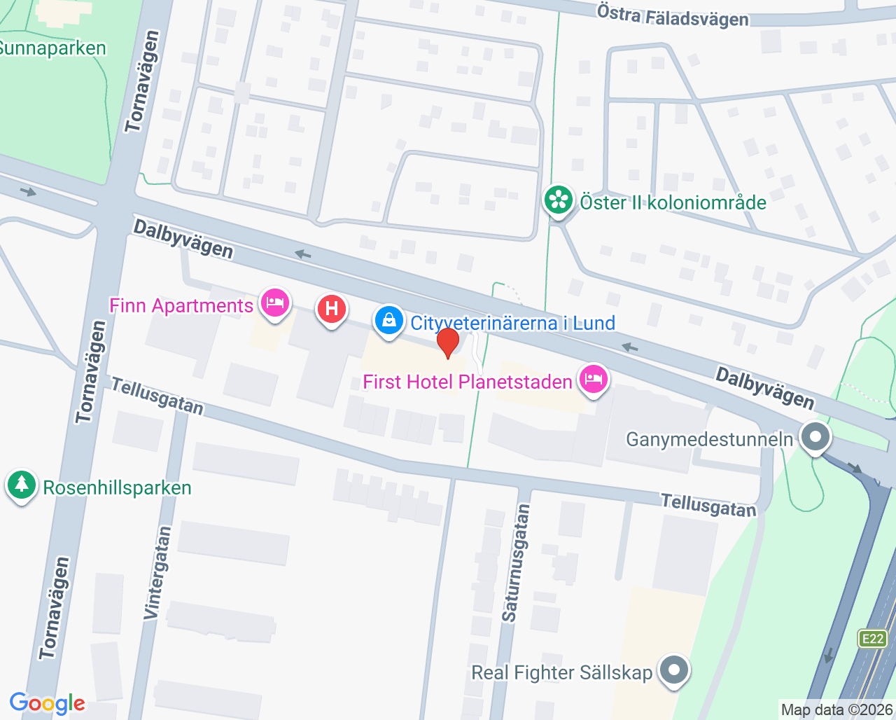 Karta till Barnavårdscentralen Viklinik Lund, Lund
