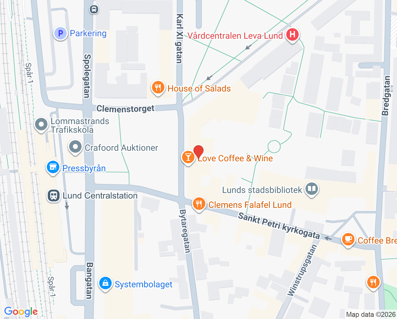 Karta till VE Capio Specialistmottagning Lund Vårdgaranti, Lund