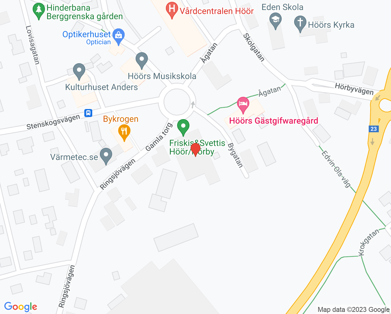 Karta till Kry Vårdcentral Höör Psykoterapi
