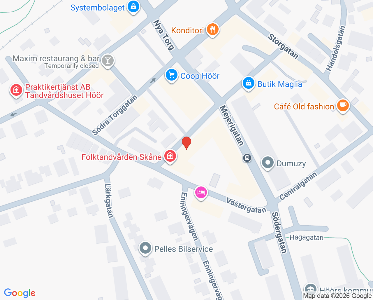 Karta till Höör, Folktandvården Skåne AB
