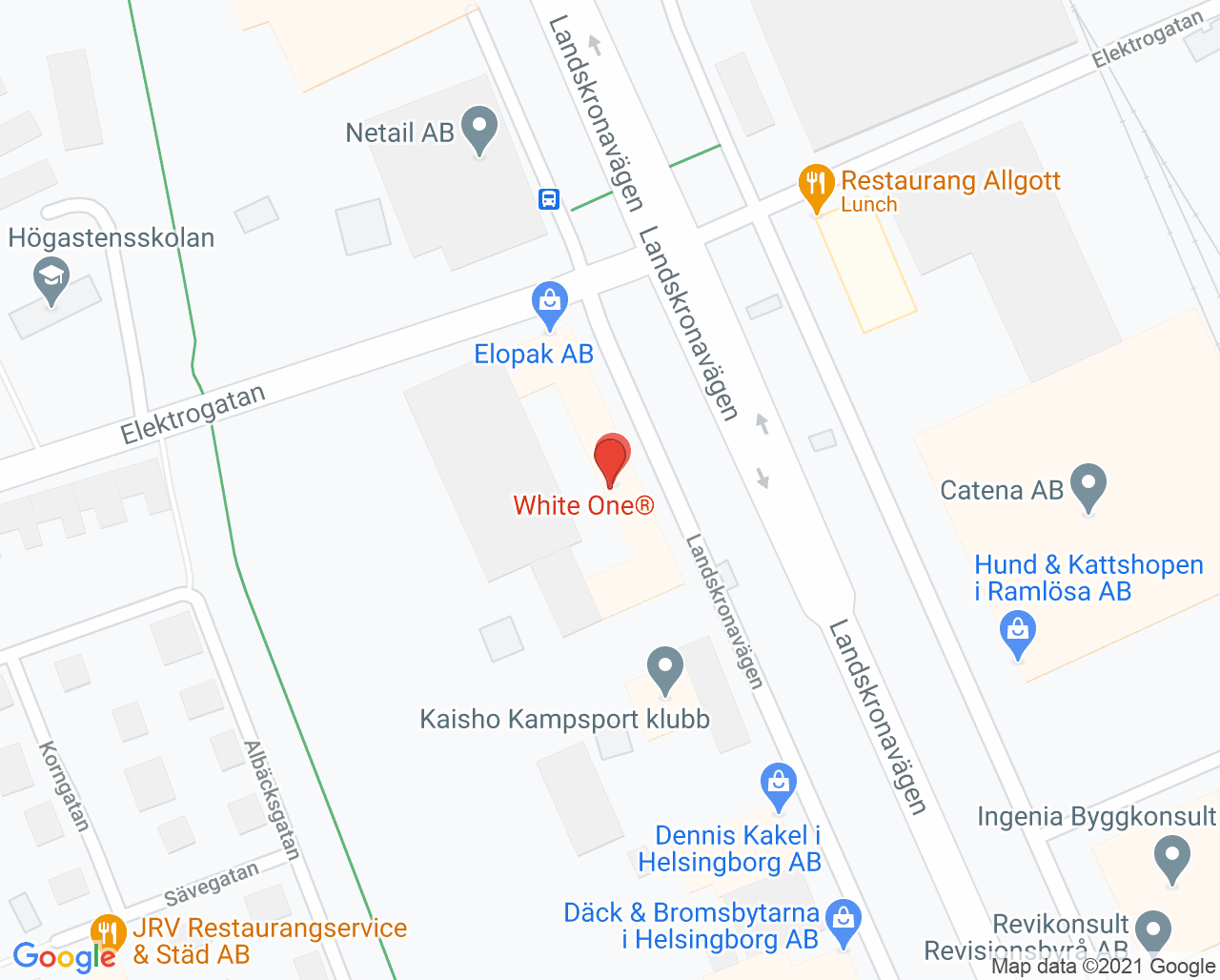 Karta till Arvidsson Inger, Helsingborg