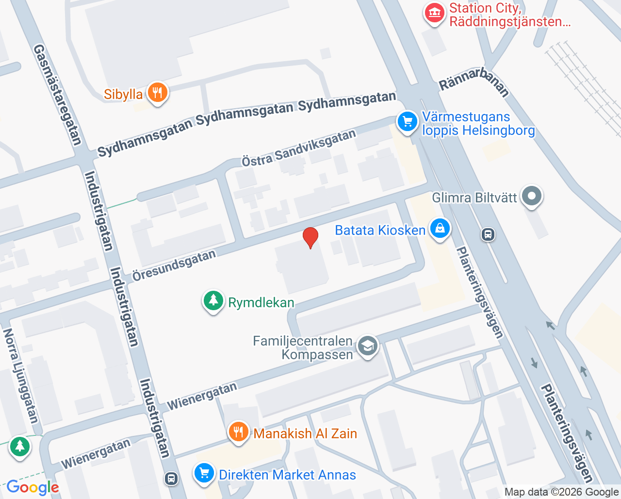 Karta till Asylmottagningen Planteringen