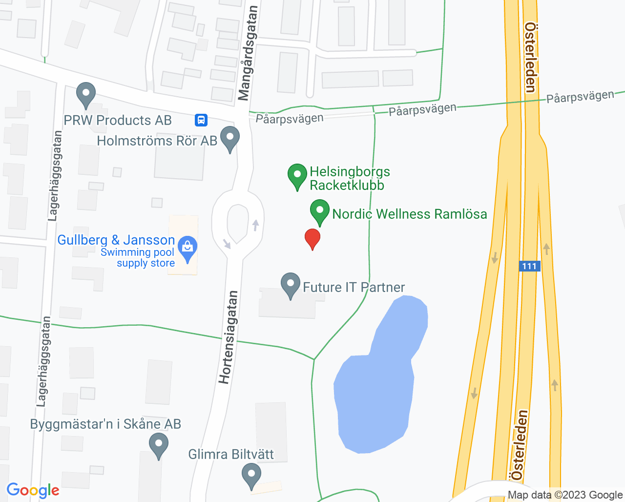 Karta till Physiocare, Helsingborg