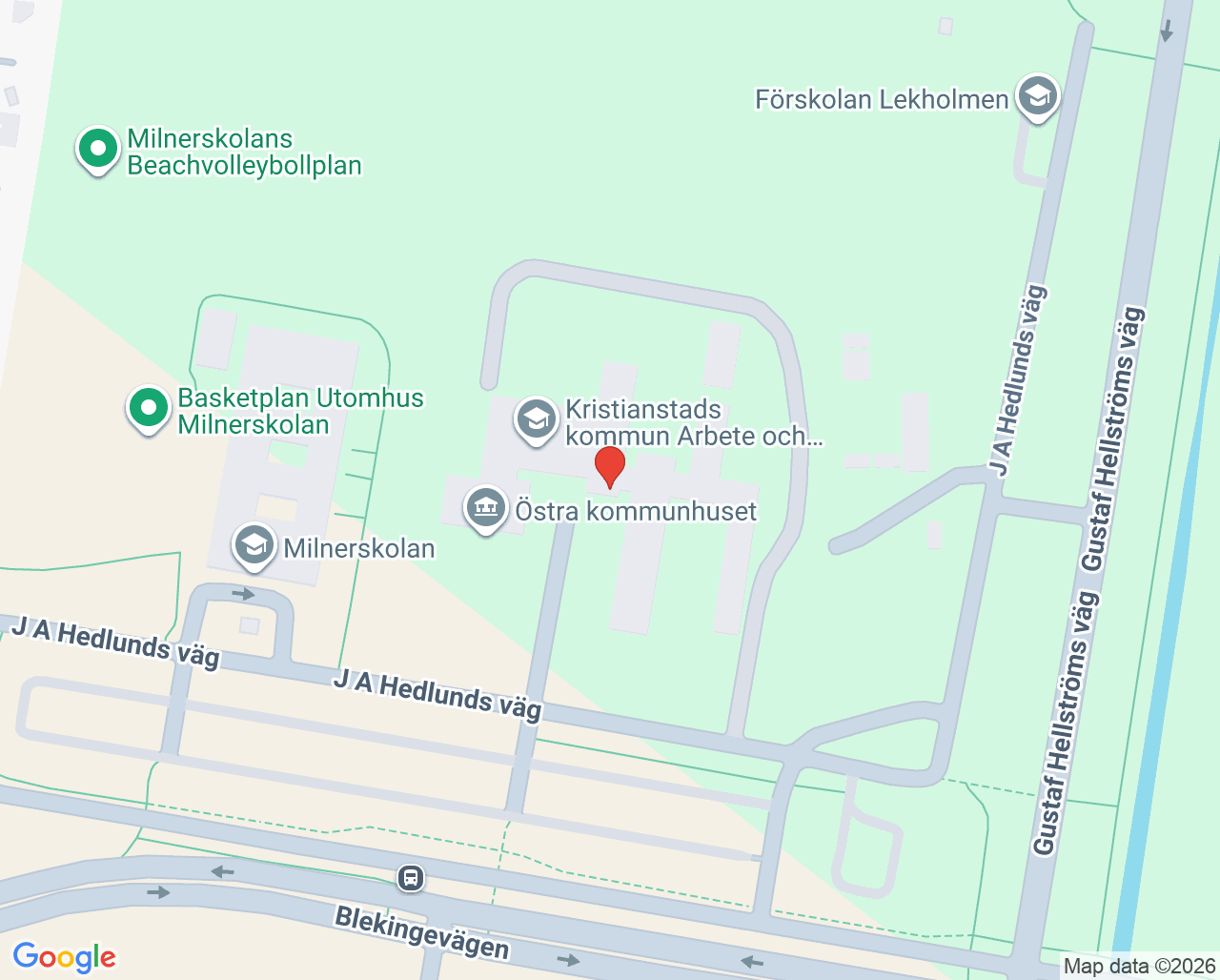 Karta till Bemanning och rekryteringsenheten, Kristianstad