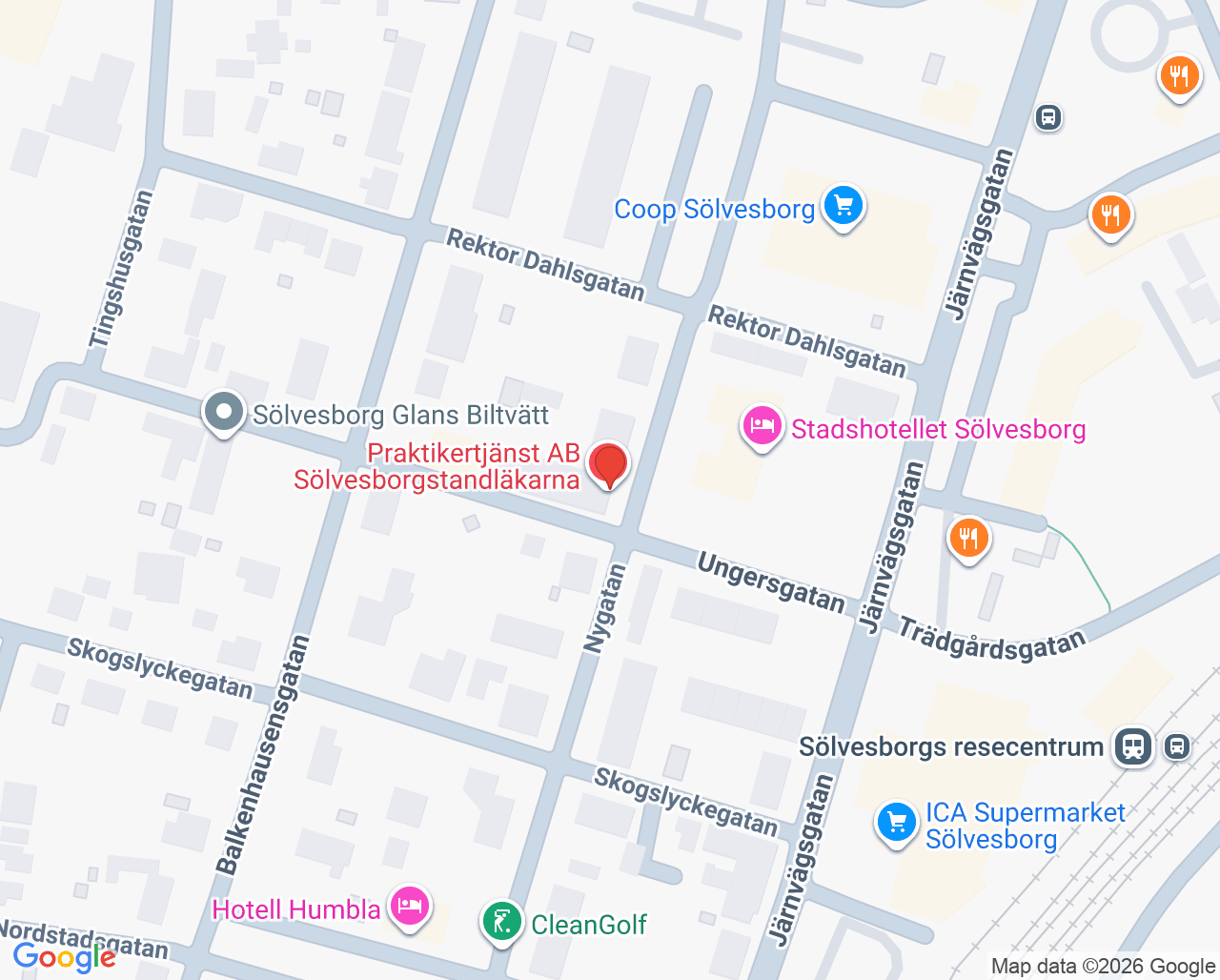 Karta till Sölvesborgstandläkarna, Sölvesborg
