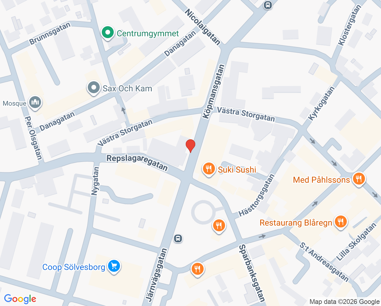 Karta till Folktandvården Sölvesborg