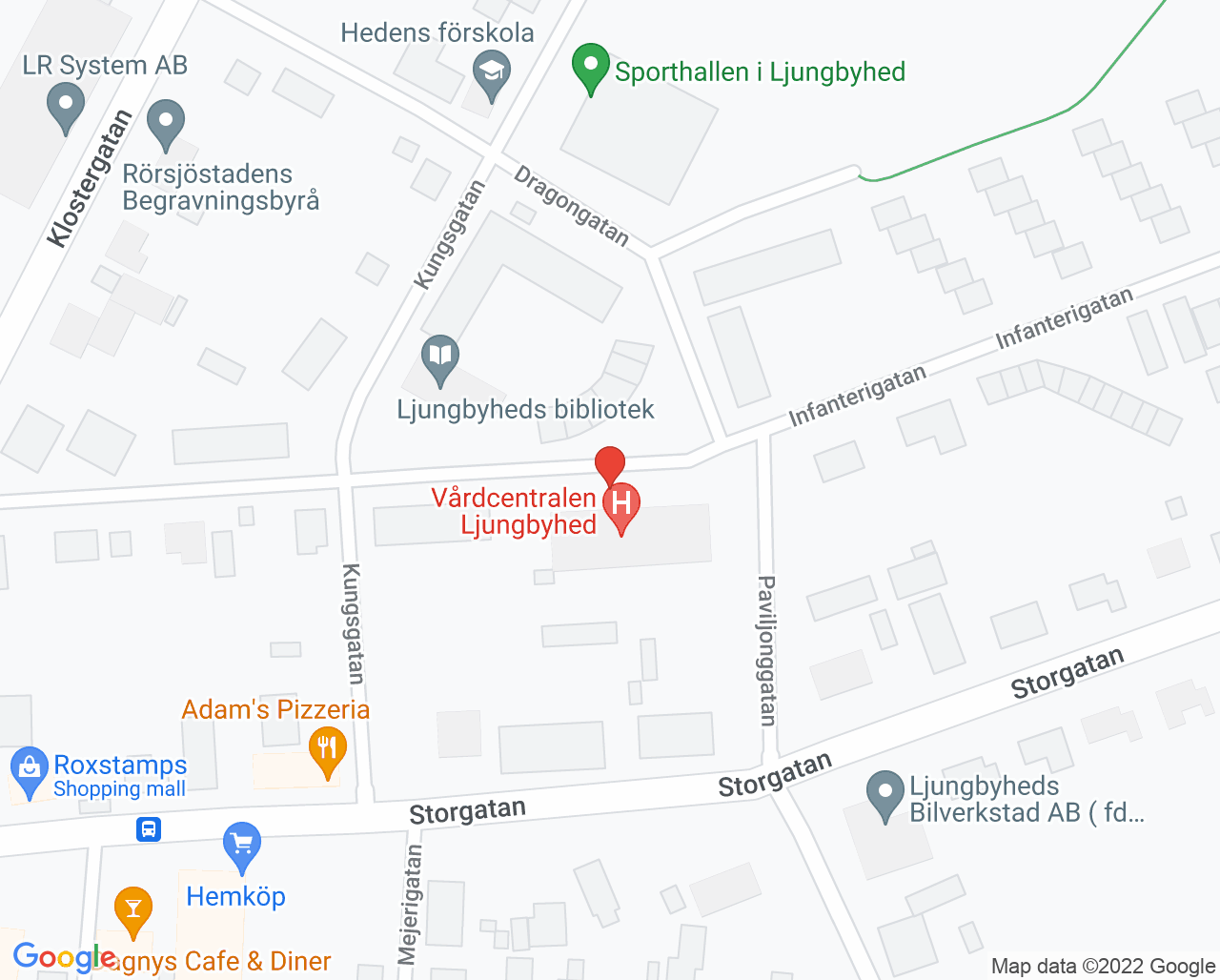 Karta till Barnavårdscentralen Ljungbyhed