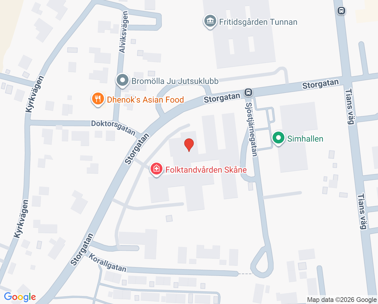Karta till Bromölla, Folktandvården Skåne AB