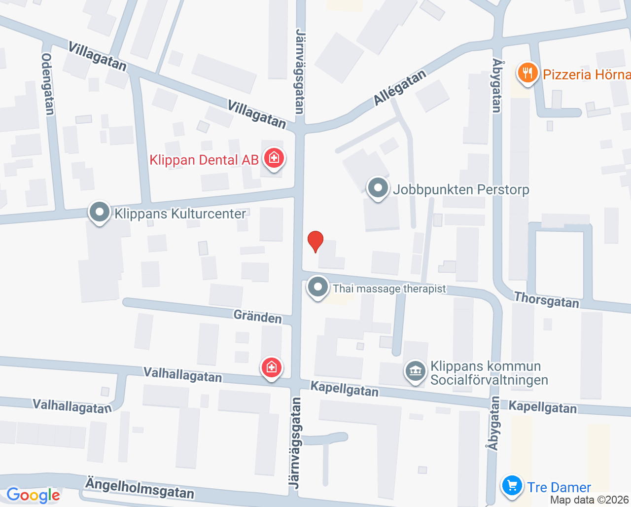 Karta till Klippan Dental AB, Klippan